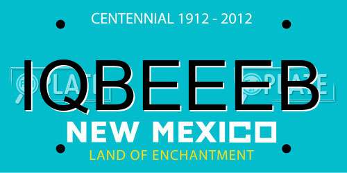 IQBEEEB New Mexico License Plate