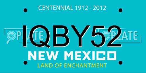 IQBY52 New Mexico License Plate