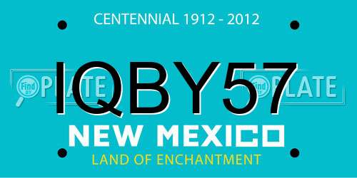 IQBY57 New Mexico License Plate