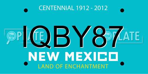 IQBY87 New Mexico License Plate
