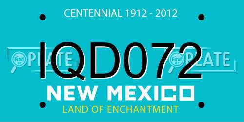 IQD072 New Mexico License Plate