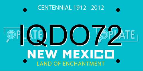 IQDO72 New Mexico License Plate