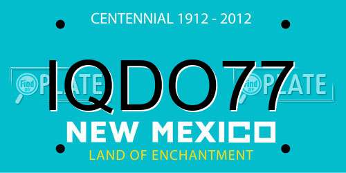 IQDO77 New Mexico License Plate