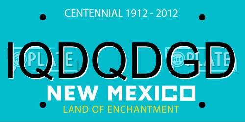 IQDQDGD New Mexico License Plate