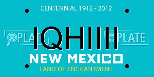IQHIIII New Mexico License Plate