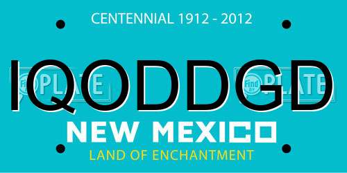 IQODDGD New Mexico License Plate