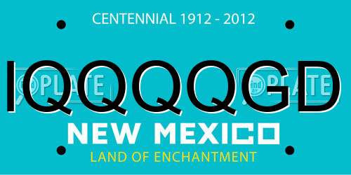 IQQQQGD New Mexico License Plate