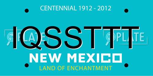 IQSSTTT New Mexico License Plate
