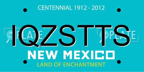 IQZSTTS New Mexico License Plate
