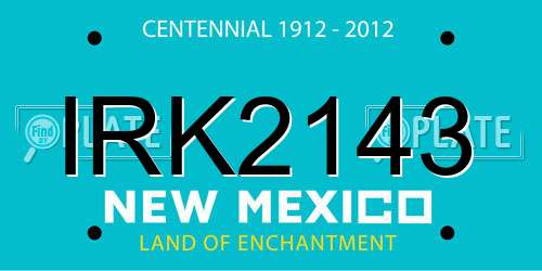 IRK2143 New Mexico License Plate