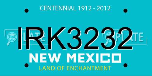 IRK3232 New Mexico License Plate
