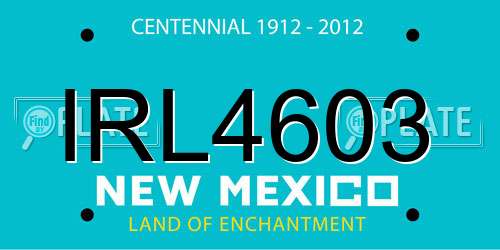 IRL4603 New Mexico License Plate
