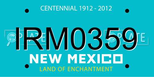 IRM0359 New Mexico License Plate
