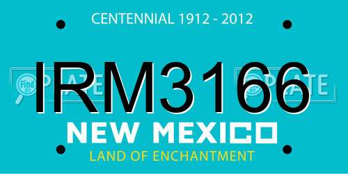 IRM3166 New Mexico License Plate