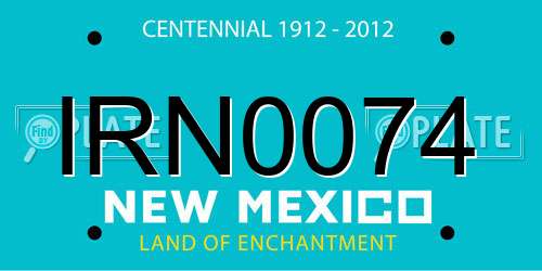 IRN0074 New Mexico License Plate