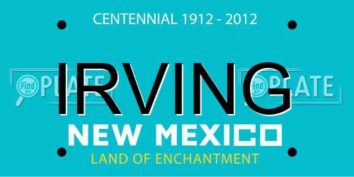 IRVING New Mexico License Plate