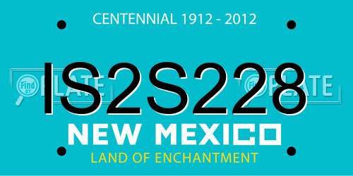 IS2S228 New Mexico License Plate
