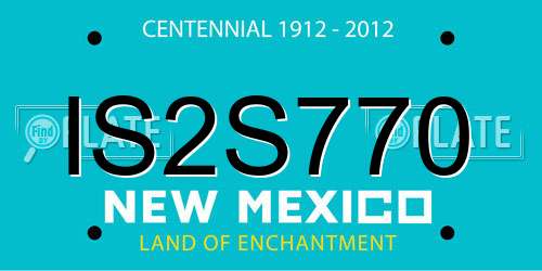 IS2S770 New Mexico License Plate