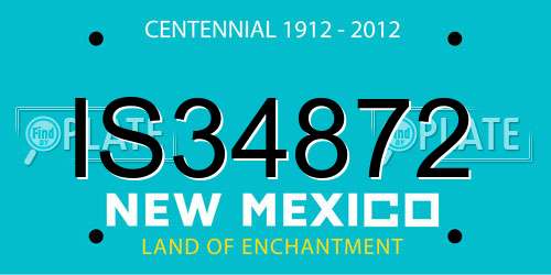 IS34872 New Mexico License Plate