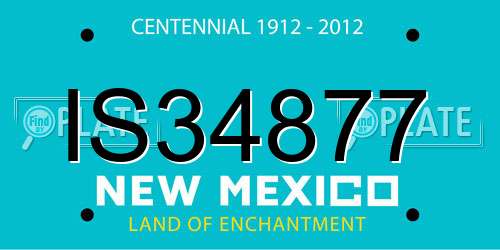 IS34877 New Mexico License Plate