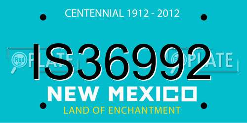IS36992 New Mexico License Plate