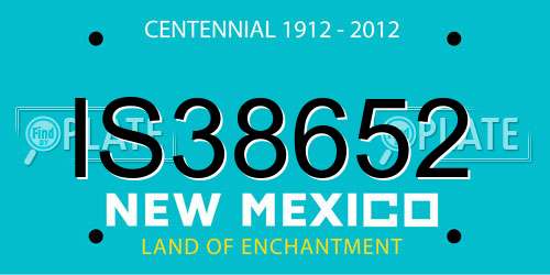 IS38652 New Mexico License Plate