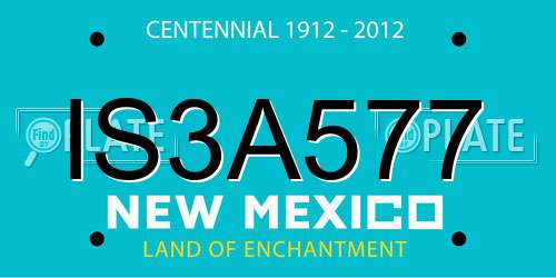IS3A577 New Mexico License Plate