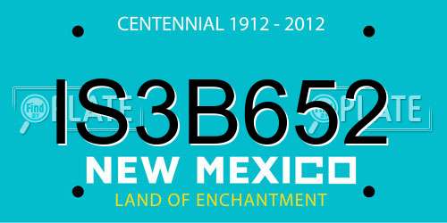 IS3B652 New Mexico License Plate
