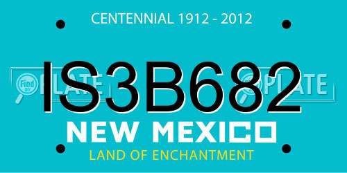 IS3B682 New Mexico License Plate
