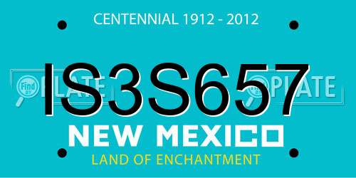 IS3S657 New Mexico License Plate