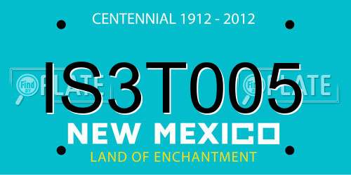IS3T005 New Mexico License Plate