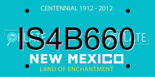 IS4B660 New Mexico License Plate