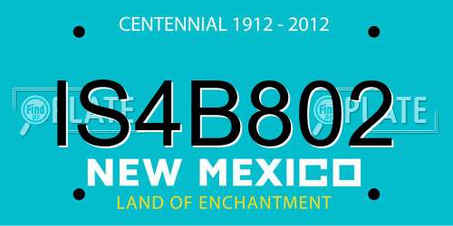 IS4B802 New Mexico License Plate