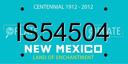 IS54504 New Mexico License Plate