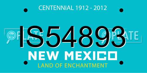IS54893 New Mexico License Plate