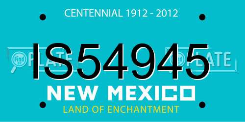 IS54945 New Mexico License Plate