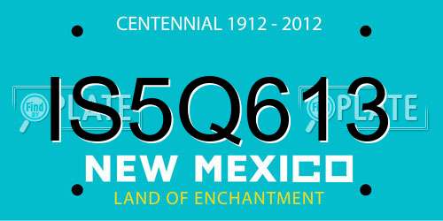 IS5Q613 New Mexico License Plate