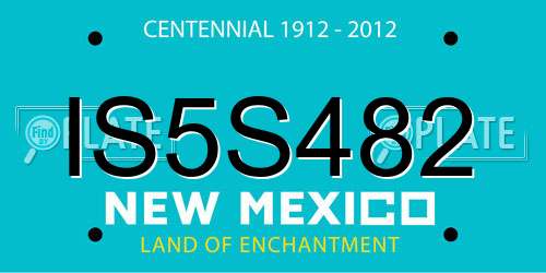 IS5S482 New Mexico License Plate