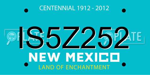 IS5Z252 New Mexico License Plate