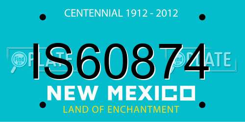 IS60874 New Mexico License Plate