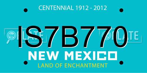 IS7B770 New Mexico License Plate