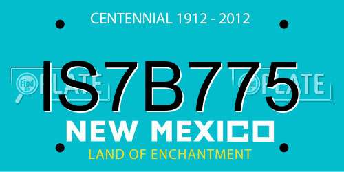 IS7B775 New Mexico License Plate