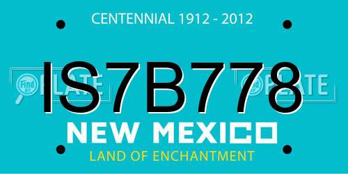 IS7B778 New Mexico License Plate