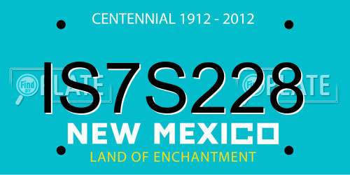 IS7S228 New Mexico License Plate