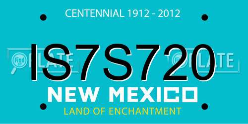 IS7S720 New Mexico License Plate