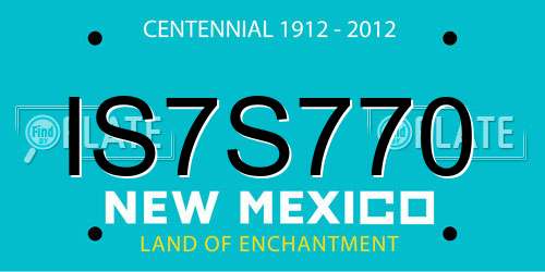 IS7S770 New Mexico License Plate