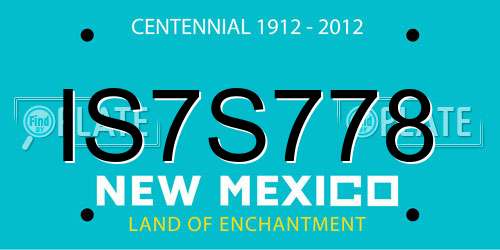 IS7S778 New Mexico License Plate