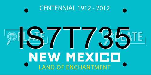 IS7T735 New Mexico License Plate