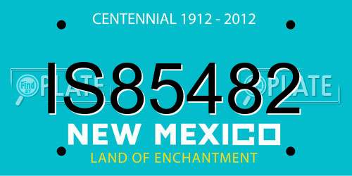 IS85482 New Mexico License Plate