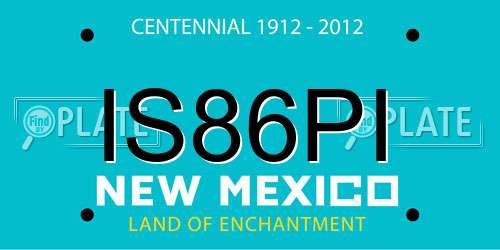 IS86PI New Mexico License Plate
